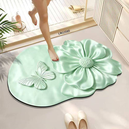 Luxuriöse Blumenmuster-Badematte