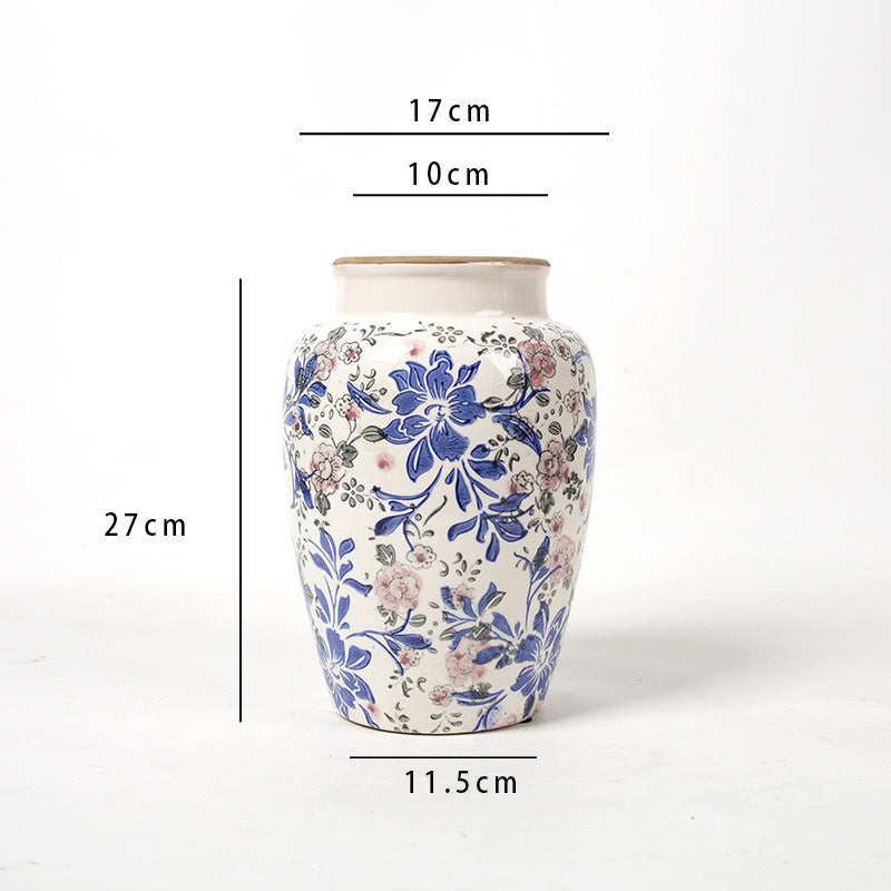 Florale Keramik Vase mit kunstvollem Design Brehn
