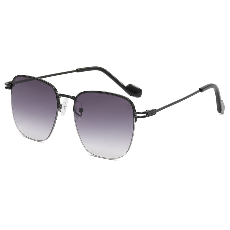 Damen Designer-Brille mit quadratischem Rahmen und glänzender Metallstruktur Brehn