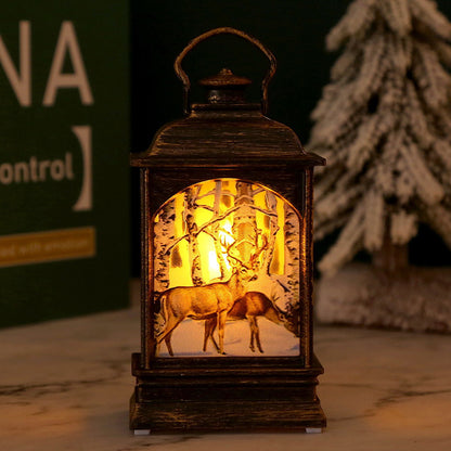 Nostalgische Weihnachtslaterne mit Santa-Motiv Brehn