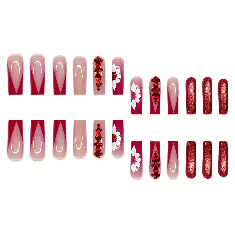 Glamouröse 3D Blumennagelverzierung Brehn