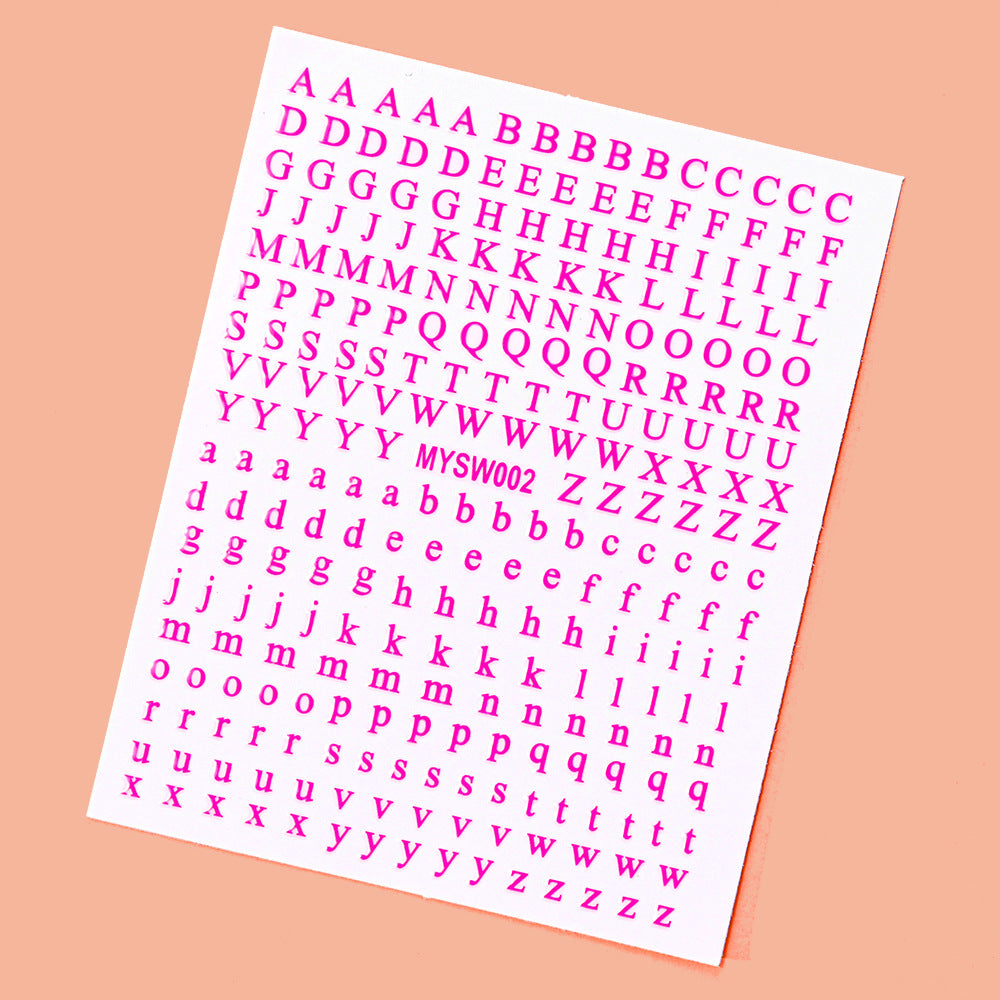 Dekorative Alphabet Nagelkunst Aufkleber