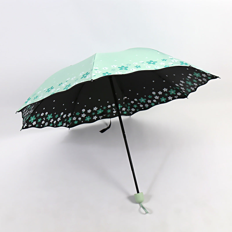 Damen Falt-Regenschirm mit detailliertem Floraldesign Brehn