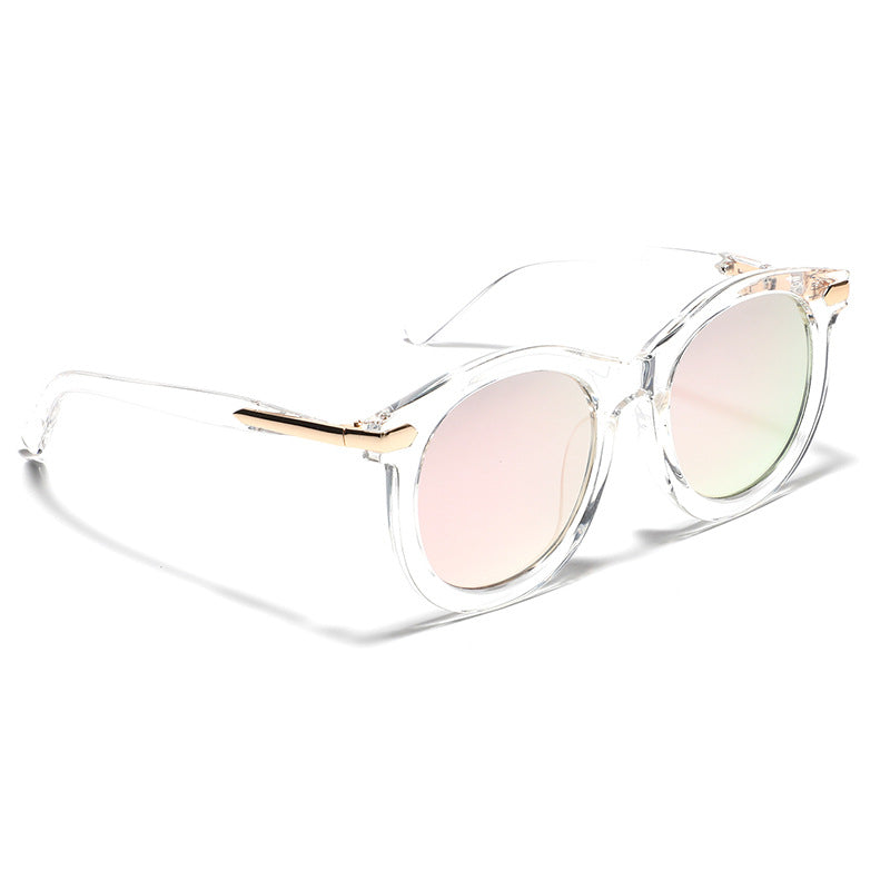 Damen modische Sonnenbrille mit transparentem Rahmen und goldenen Akzenten Brehn