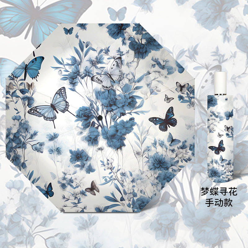 Damen eleganter Regenschirm mit floralen Design Brehn