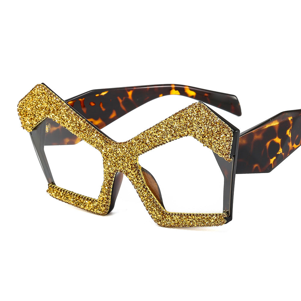 Damen Funkelnde Cat-Eye-Sonnenbrille mit extravagantem Strassrahmen Brehn