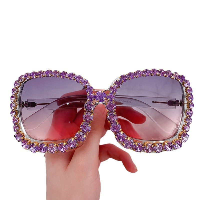 Glamouröse mit Strass besetzte Oversized-Sonnenbrille Brehn