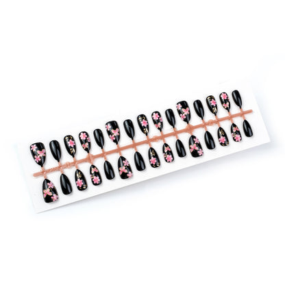 Künstlerische floral-verzierte Press-On Nagelkunst Brehn