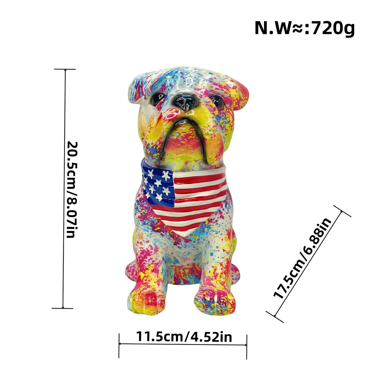 Bunte Dekofigur eines Hundes im modernen Design Brehn