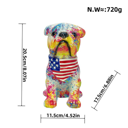Bunte Dekofigur eines Hundes im modernen Design Brehn