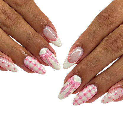 Dekorative Rosa Schleife Nagelkunst Verbesserungen Brehn