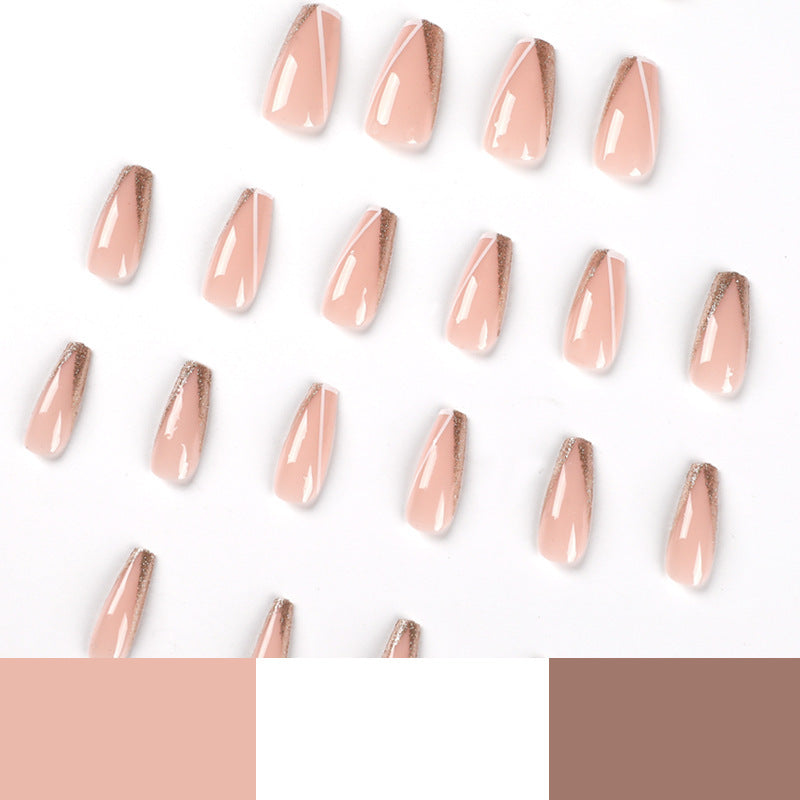 Elegante Glitzer Französisch Tip Acrylnägel Brehn