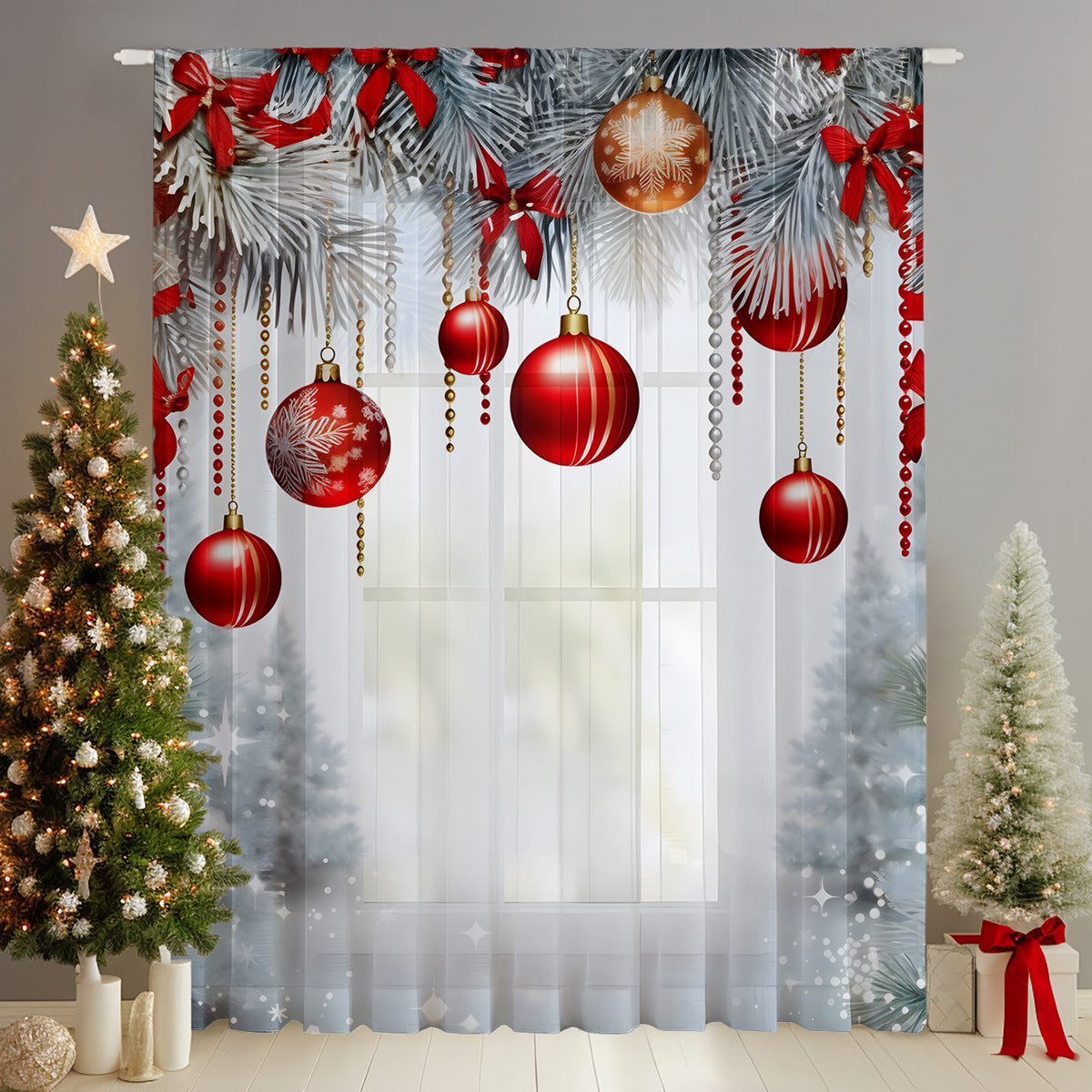 Dekorative florale Druck transparente Gardine