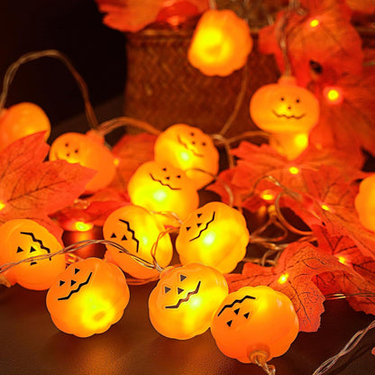 Dekorative LED-Kürbis-Lichterkette Brehn