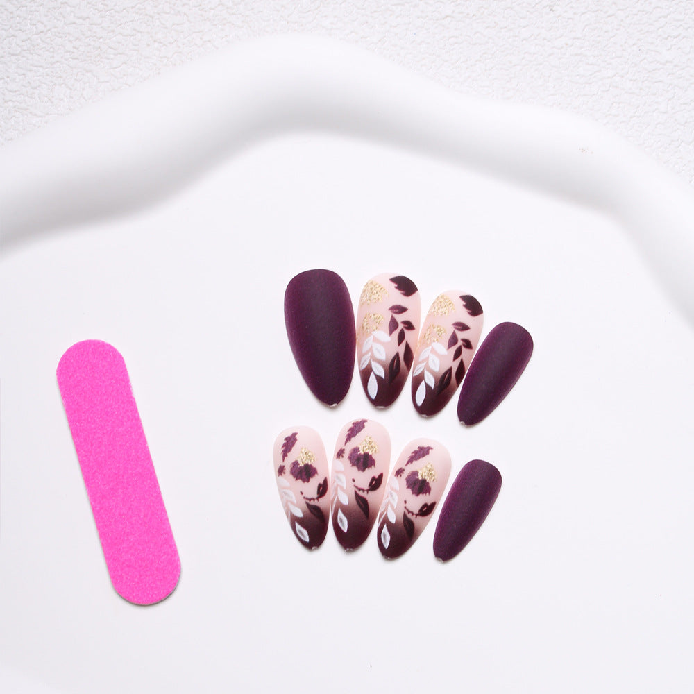 Elegante florale Press-On-Nagelset Brehn