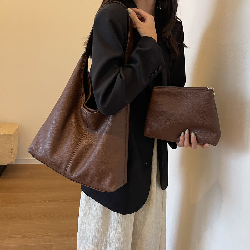 Texturierte Leder Hobo-Tasche Brehn
