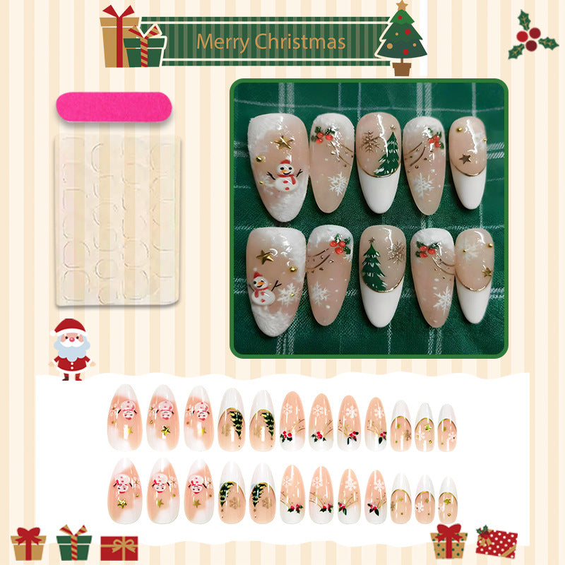 Kunstnagelset mit festlichen Schneemännern und Weihnachtsmotiven Brehn