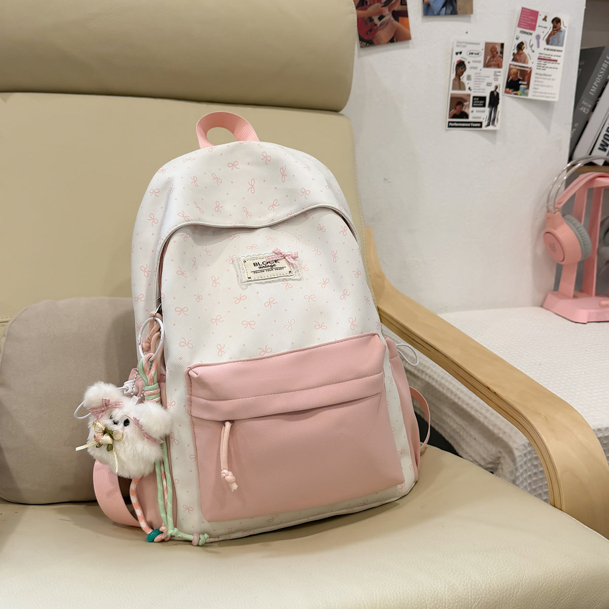 Stylische bedruckte Rucksack mit lustigen Charakterakzenten Brehn