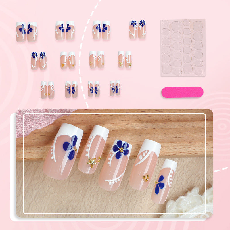 Künstlerische Floral Press-On Nagelkunst Brehn