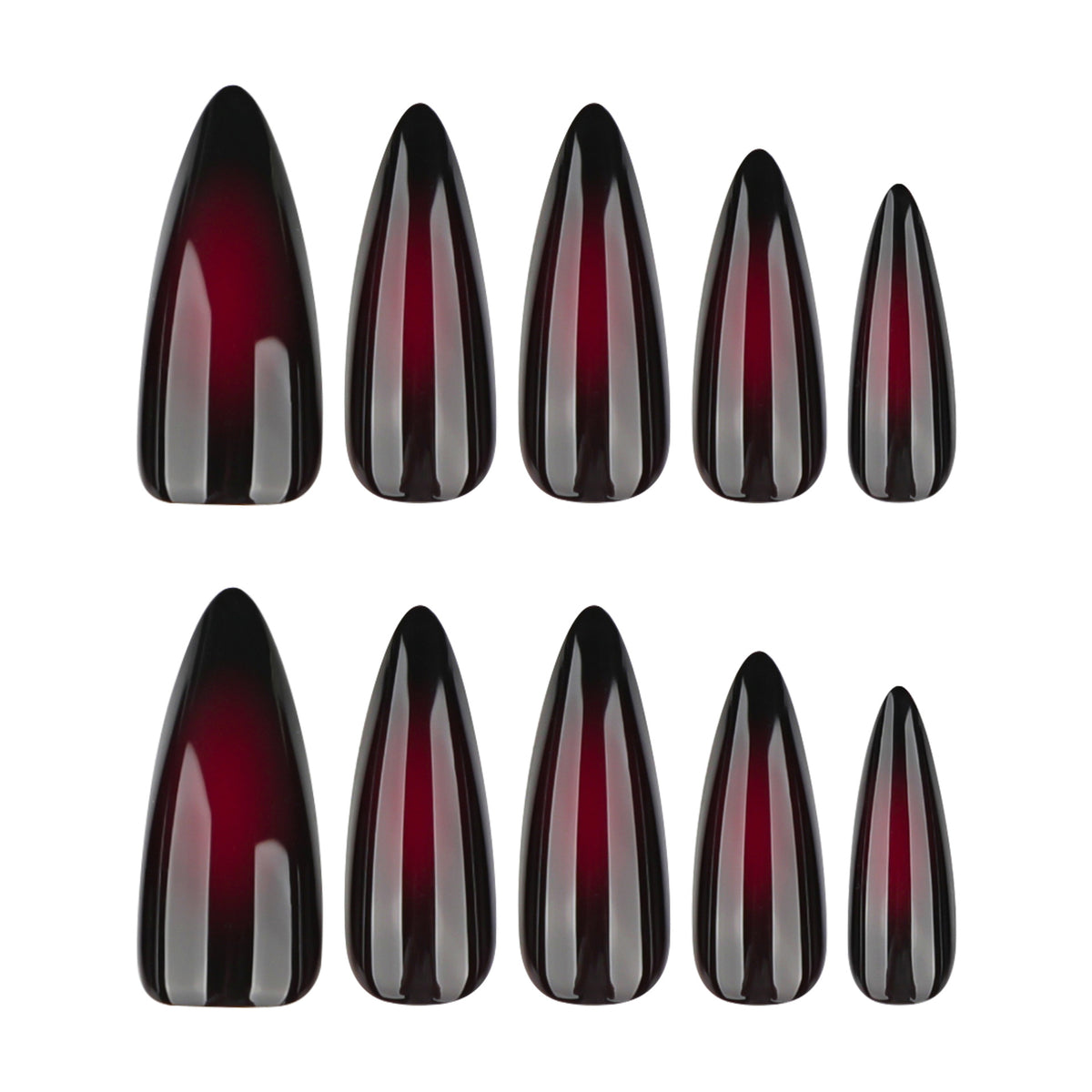 Kunstvolle Stiletto-Nägel mit ombre Effekt Brehn