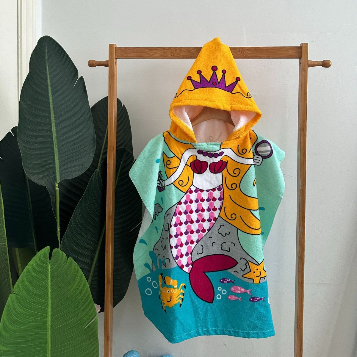 Kinder Haifisch-Design Kapuzenhandtuch Poncho Brehn
