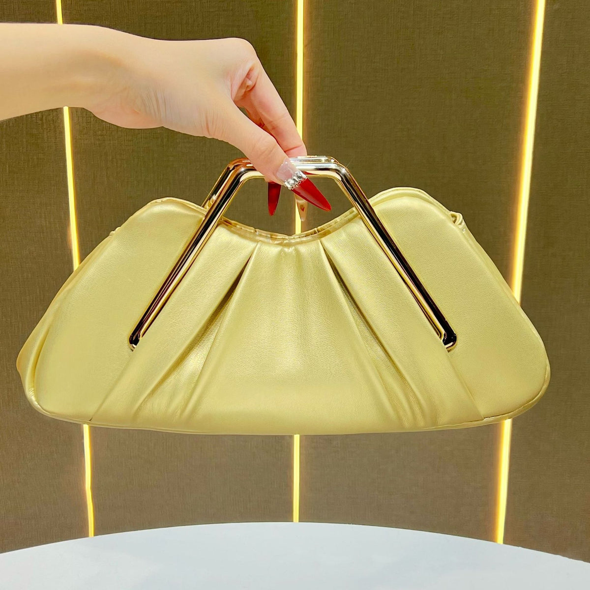 Elegante Raffung Handtasche