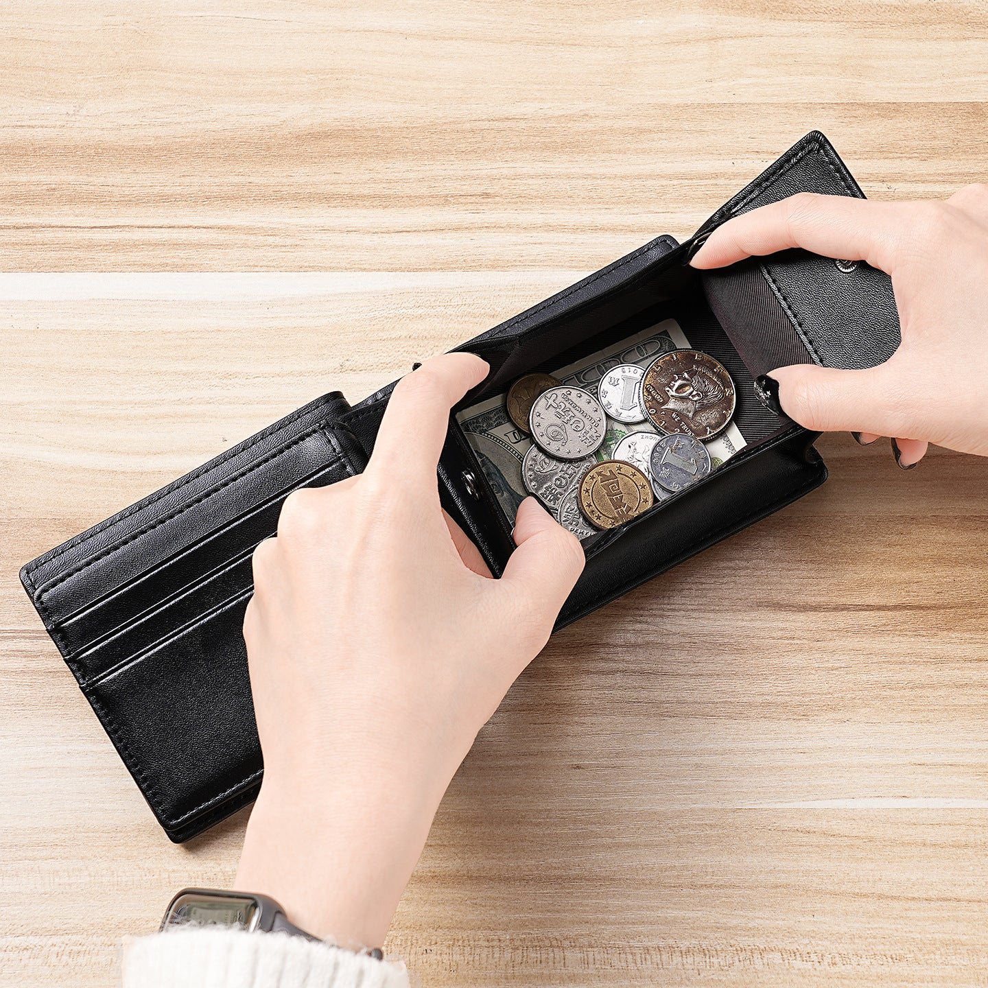 Luxuriöse Leder Geldklammer Geldbörse