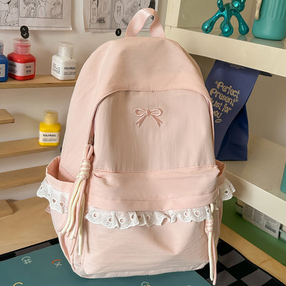 Stilvoller Bestickter Rucksack mit Schleifenakzent Brehn