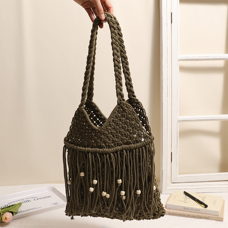 Gehäkelte Strandtasche mit Fransigen Details Brehn