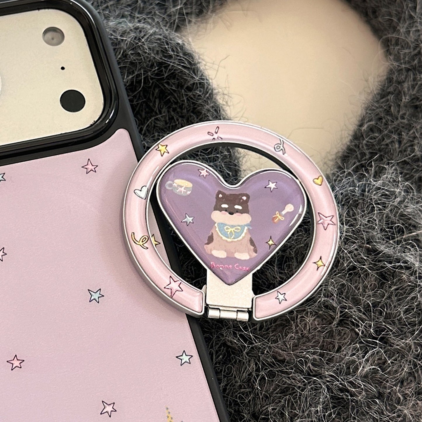 Herzförmiger Smartphone Fingerhalter Brehn