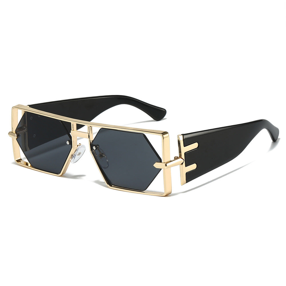 Geometrische Shield-Sonnenbrille mit hochwertigem Metallrahmen Brehn