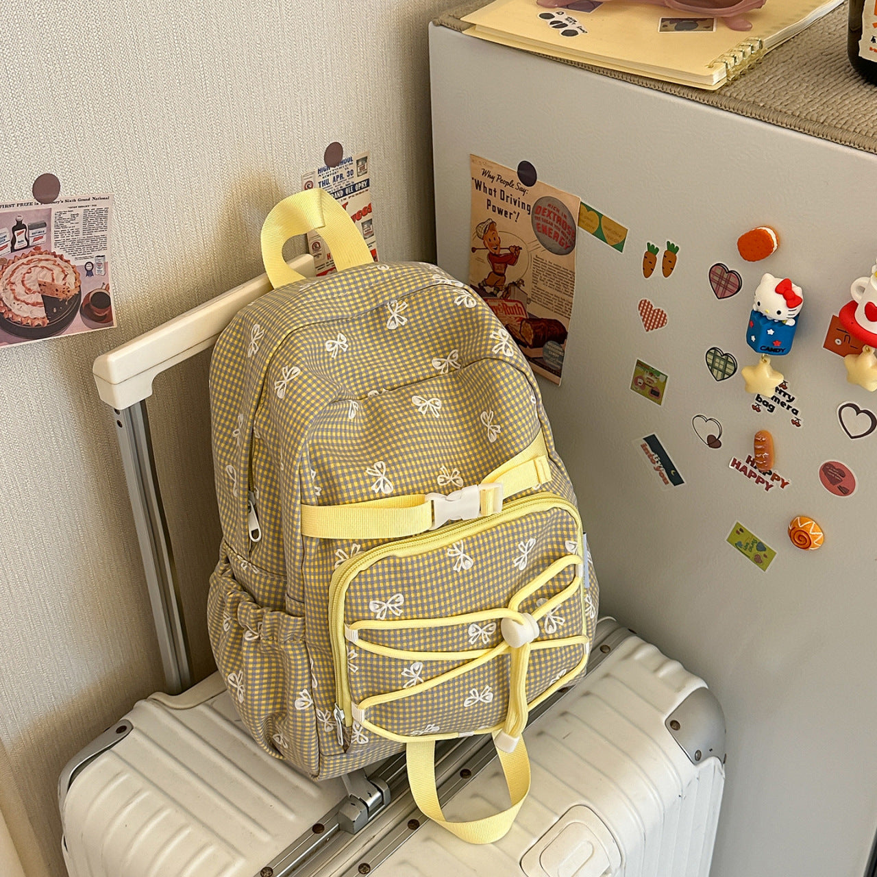 Niedlicher Gingham-muster Rucksack