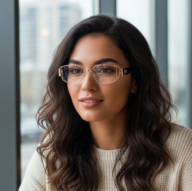 Damen Designer-Sonnenbrille im modernen, kantigen Stil Brehn