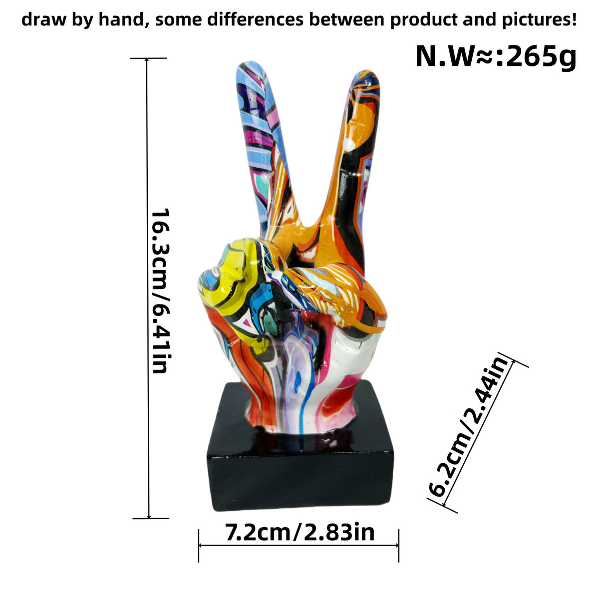 Stylische Hand-Skulpturen mit buntem Design Brehn