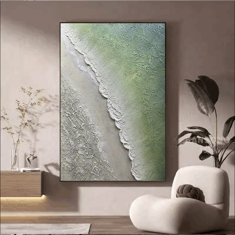 Texturiertes Küstenwellen-Leinwandkunstwerk