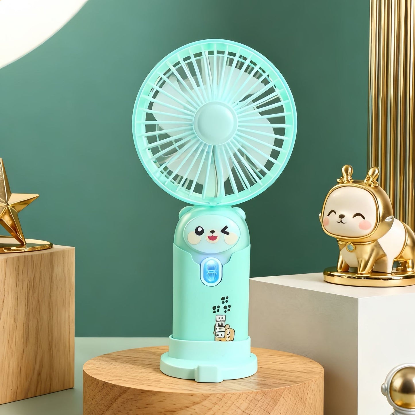 Damen Tragbarer Mini-Ventilator mit USB-Ladefunktion und flexibler Neigung Brehn