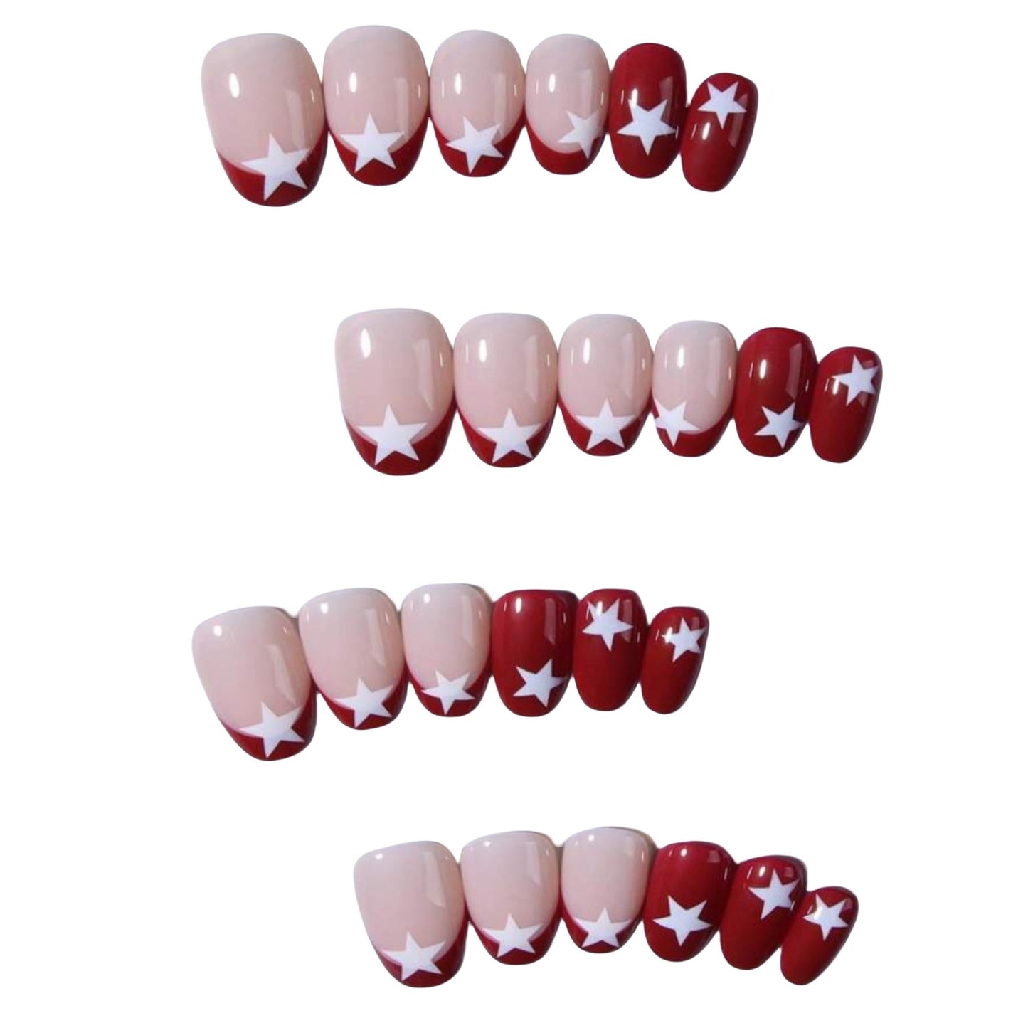 Kunstnagelset mit glamourösen Sternen-Design Brehn