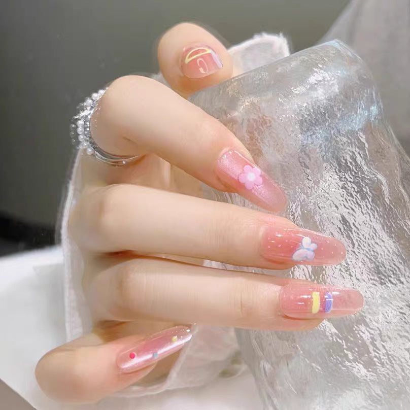 Elegante Druck-Nagelkunst mit künstlerischem French-Tip-Design Brehn