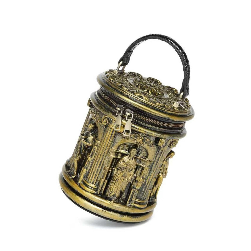Skulpturaler Henkel-Eimer-Tasche