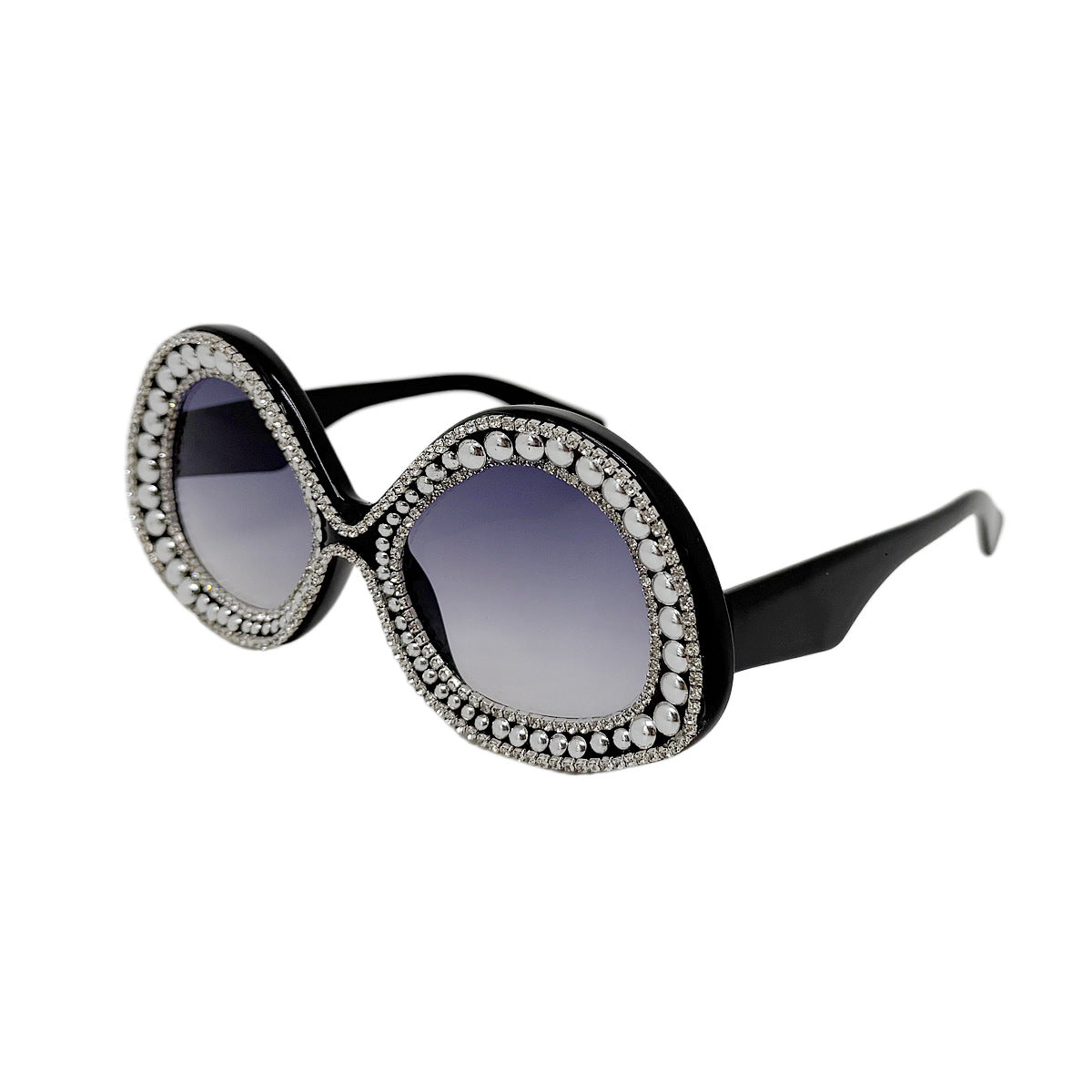 Damen Glamouröse Statement-Sonnenbrille mit funkelndem Kristallrahmen Brehn