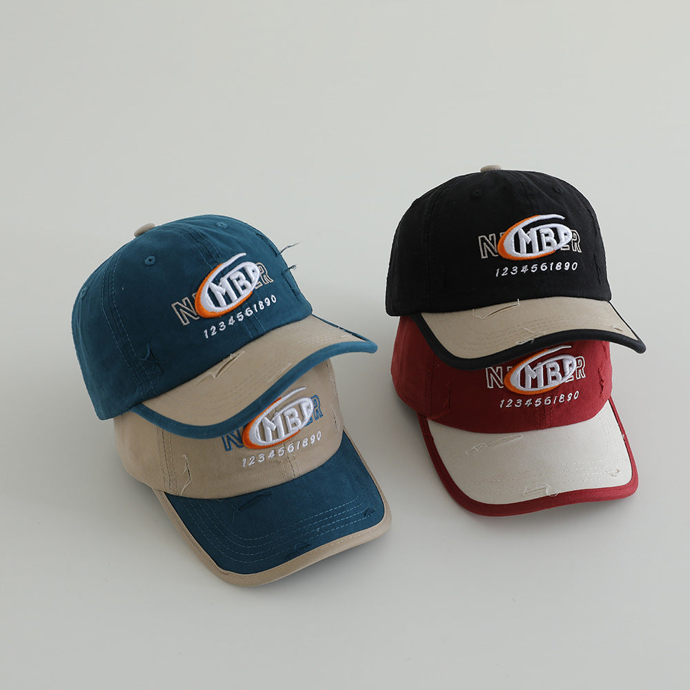 Herren Distressed Baumwolle Logo Baseballcap Brehn