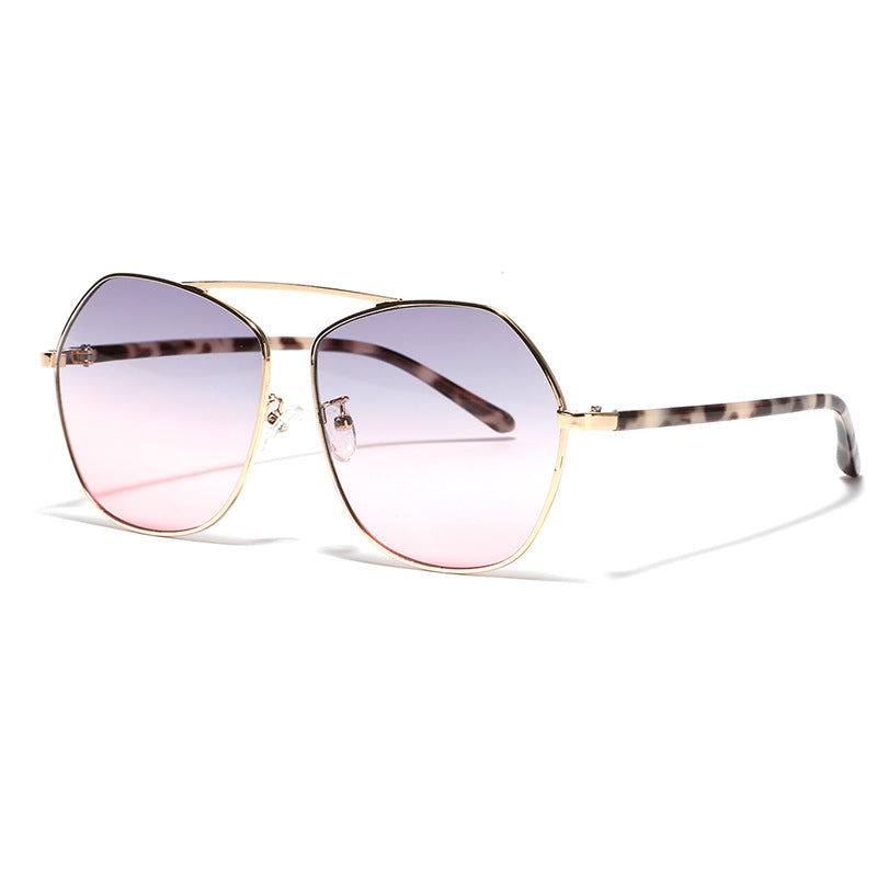 Damen geometrische Sonnenbrille mit luxuriösem Metallrahmen Brehn