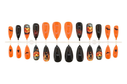 Halloween Kunstnagelset mit kreativen Geister- und Kürbismotiven Brehn