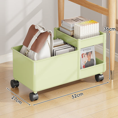 Multi-Ebenen Rollwagen mit tiefem Behälter und stapelbaren Tray-Regalen