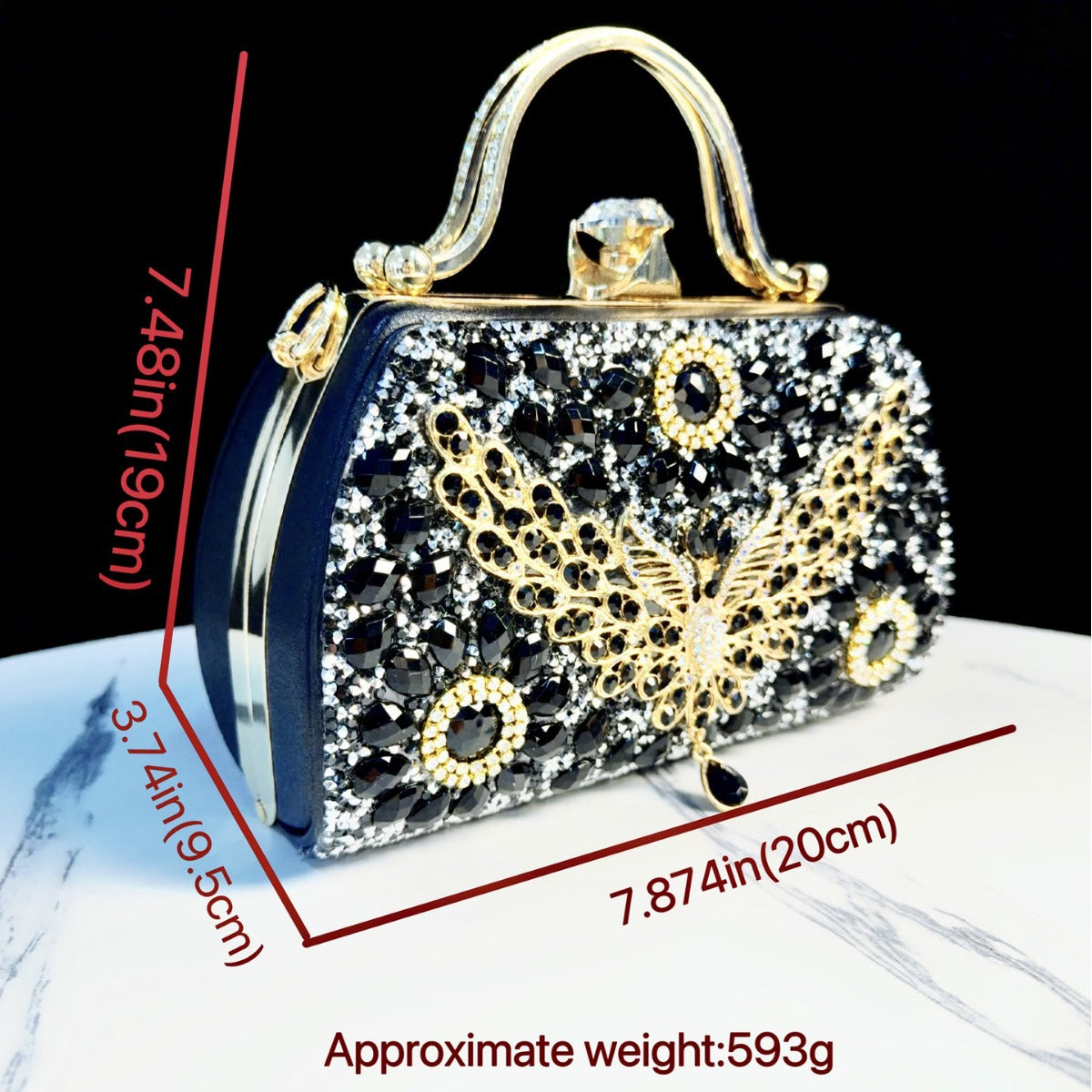 Prunkvoller mit Juwelen besetzter Abend-Clutch