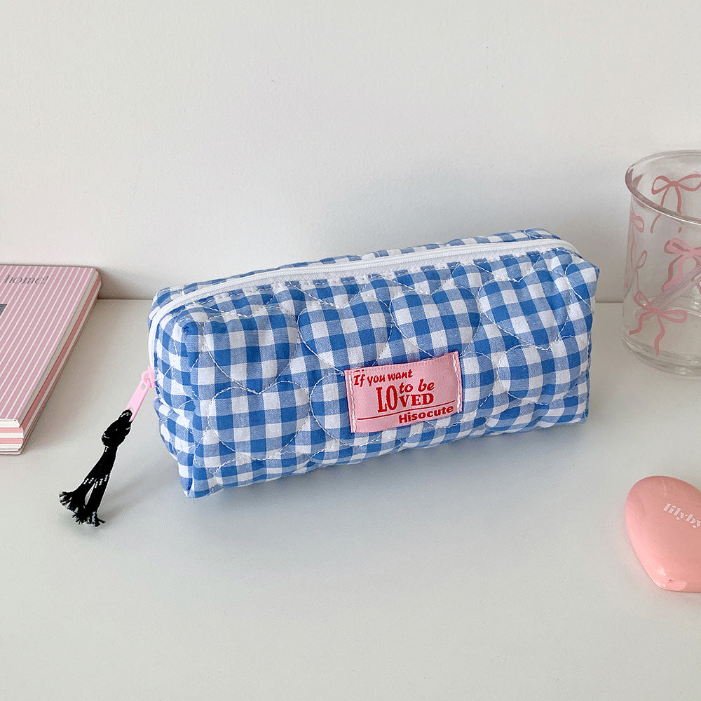 Gepatchtes Gingham Stiftetui Brehn