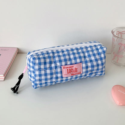 Gepatchtes Gingham Stiftetui Brehn
