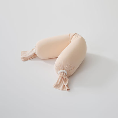 Ergonomisches Nackenstützkissen mit weichem Stretch‑Bezug und verstellbaren Knotenenden