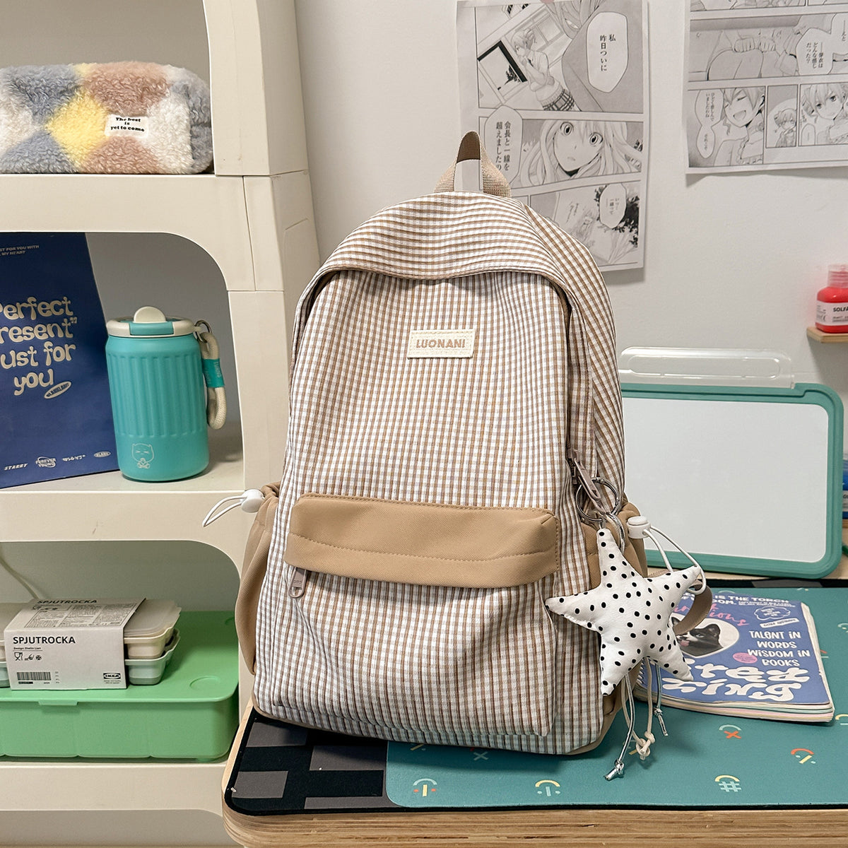 Stylische gestreifte Rucksack Brehn
