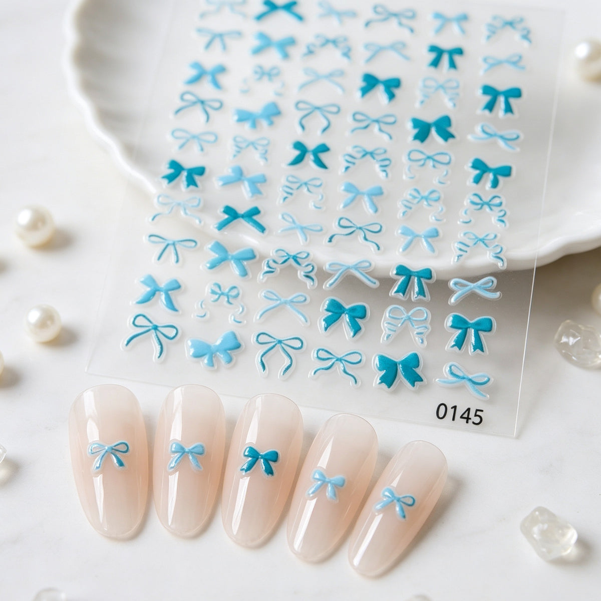 Dekorative Schleife Nagelkunst Aufkleber
